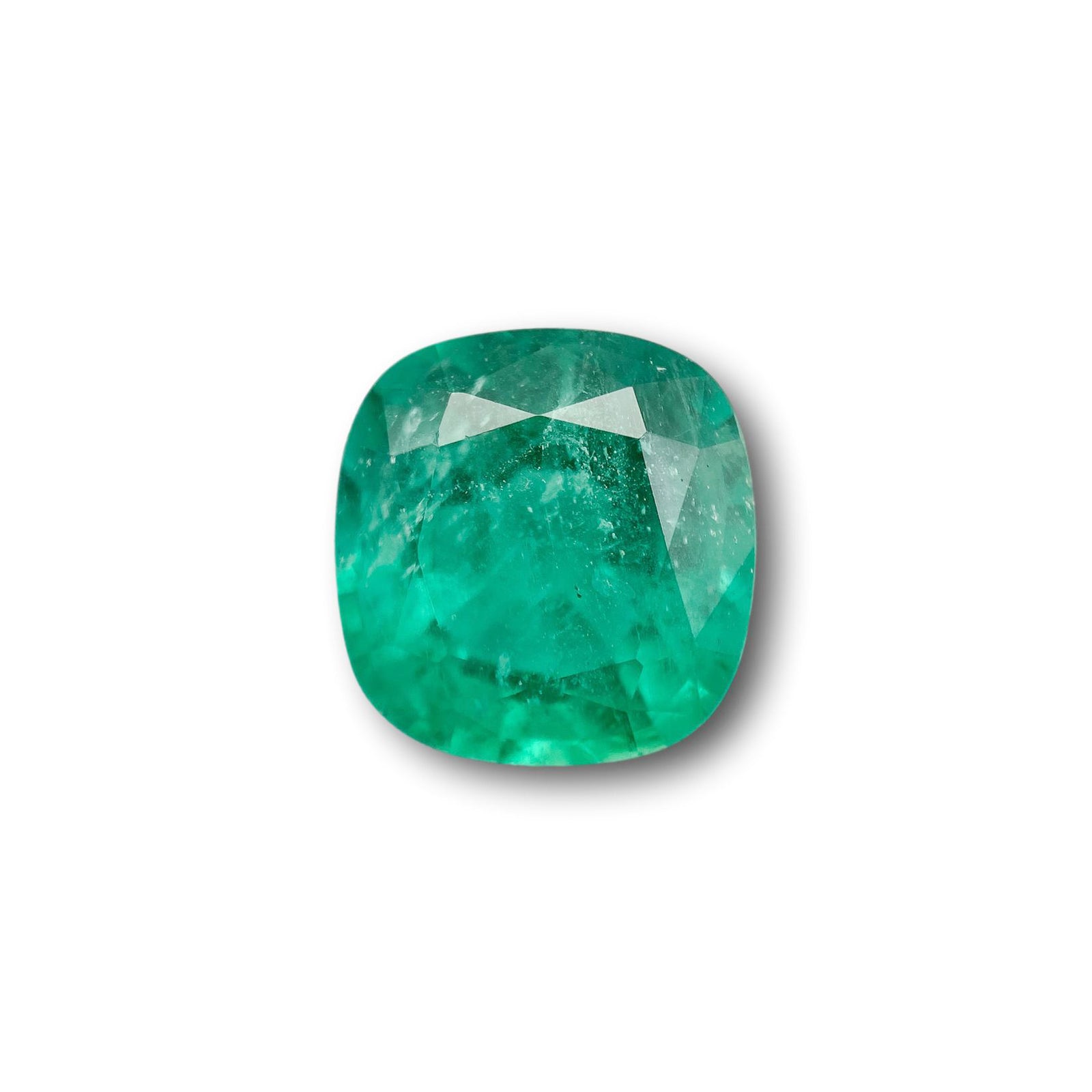 4.91ct | Brilliant Cut Cushion Shape Brazil Emerald - Modern Rustic Diamond