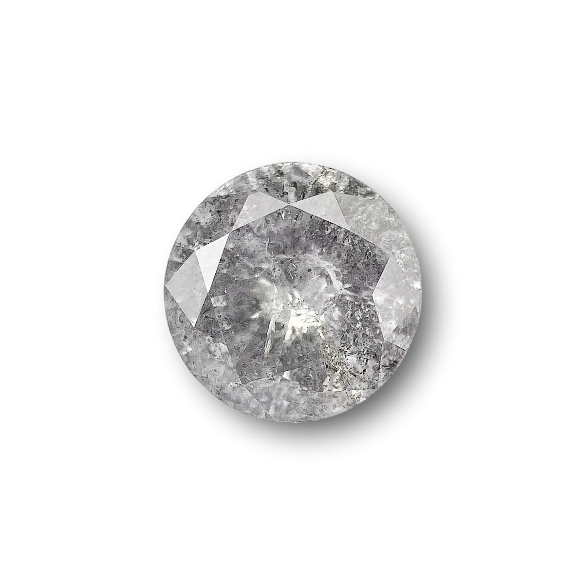 0.54ct | Salt & Pepper Round Shape Brilliant Cut Diamond - Modern Rustic Diamond