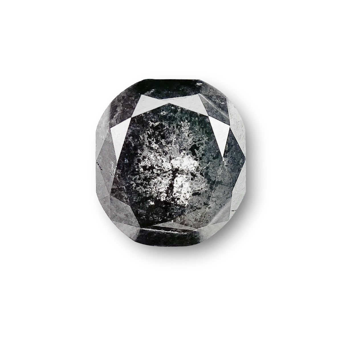 0.94ct | Salt & Pepper Cushion Shape Rose Cut Diamond - Modern Rustic Diamond