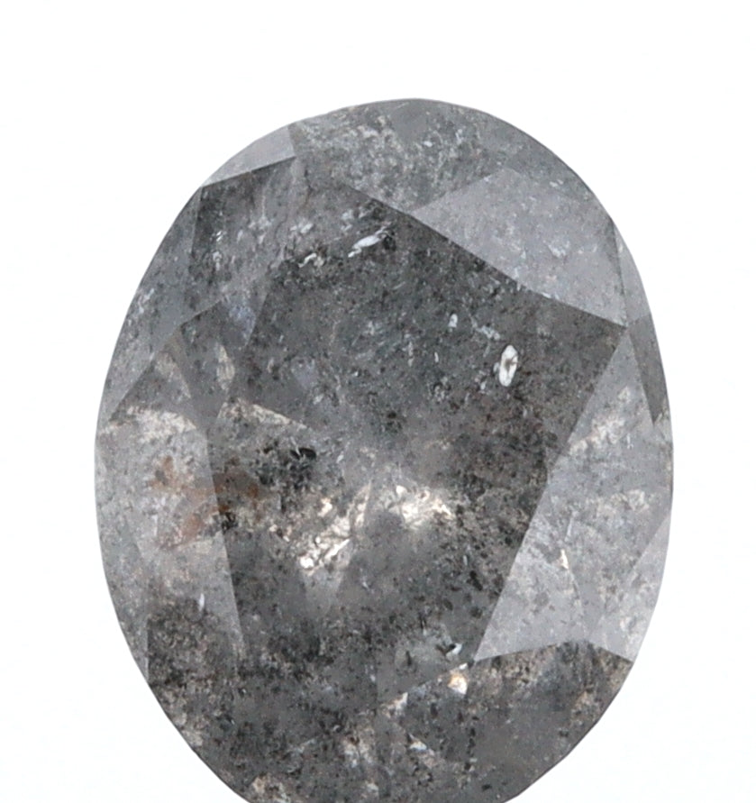 1.13ct | Salt & Pepper Oval Shape Brilliant Cut Diamond - Modern Rustic Diamond