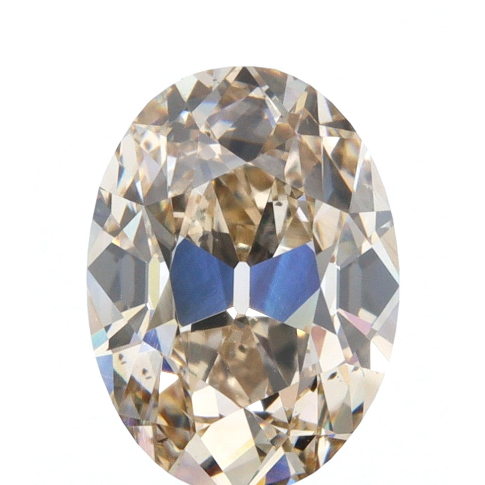 1.20ct | Fancy Light Brown/ VS2 Oval Shape Old Mine Cut Diamond-Modern Rustic Diamond