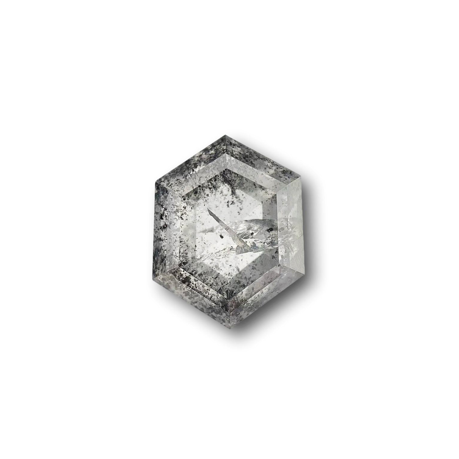 1.04ct | Salt & Pepper Hexagon Shape Brilliant Cut Diamond - Modern Rustic Diamond