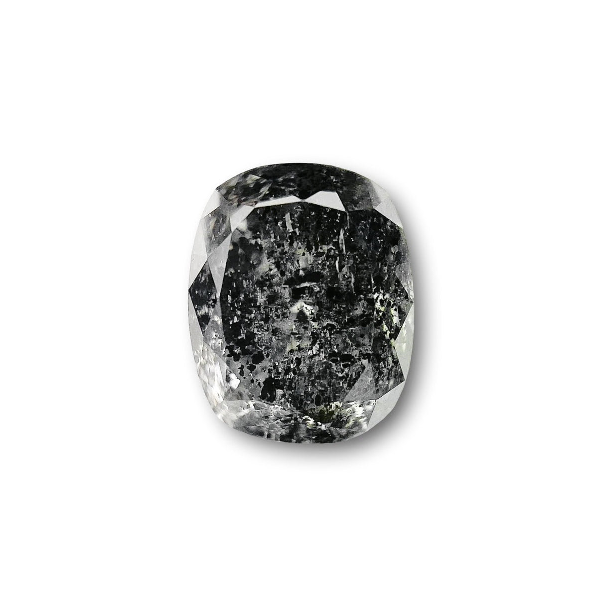 0.98ct | Salt &amp; Pepper Cushion Shape Brilliant Cut Diamond - Modern Rustic Diamond