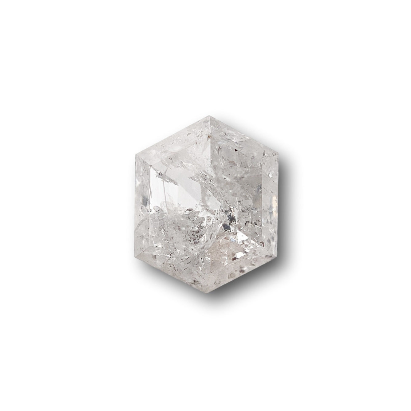 1.34ct | Salt & Pepper Hexagon Shape Rose Cut Diamond - Modern Rustic Diamond