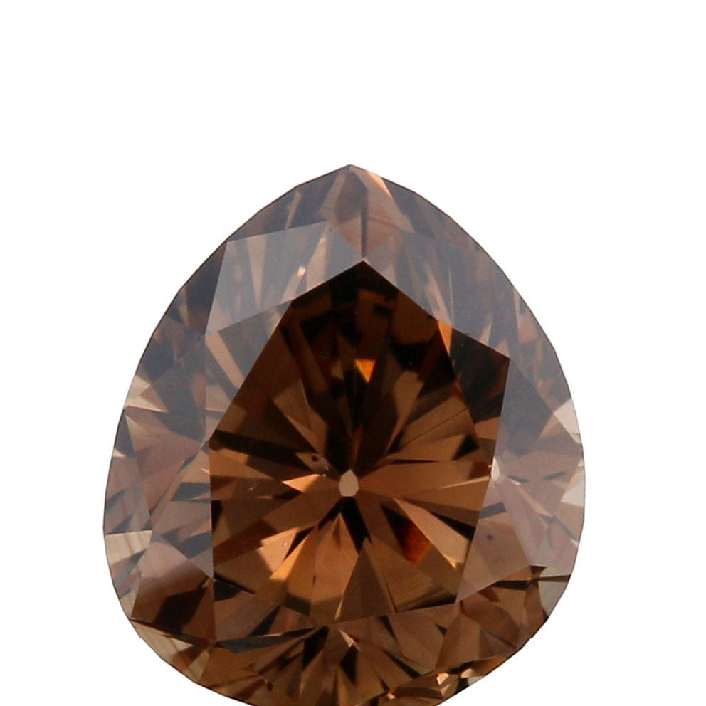 0.92ct | Cognac VVS Pear Shape Brilliant Cut Diamond - Modern Rustic Diamond