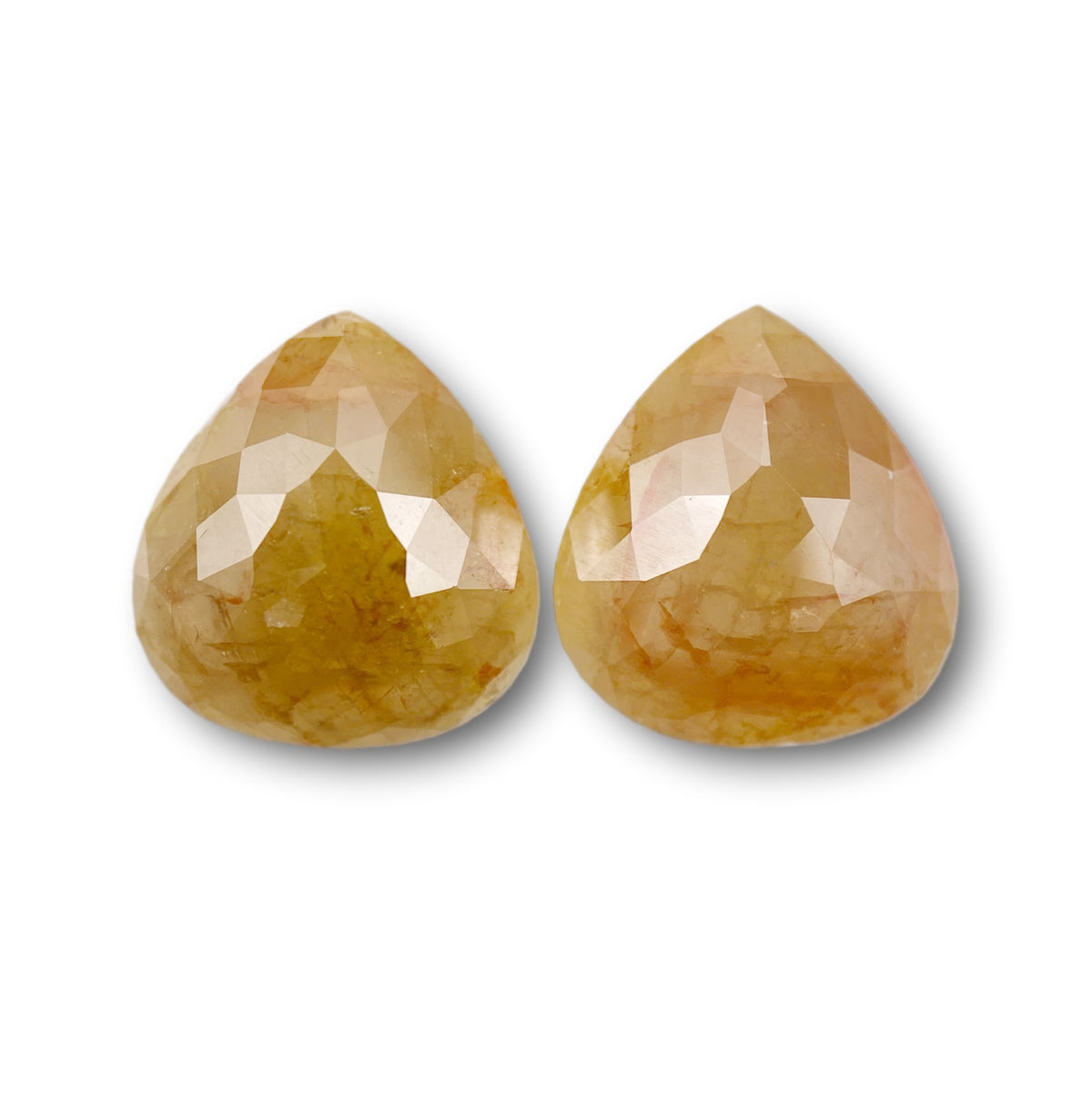4.56cttw | Salt &amp; Pepper Pear Shape Rose Cut Diamond Matched Pair - Modern Rustic Diamond