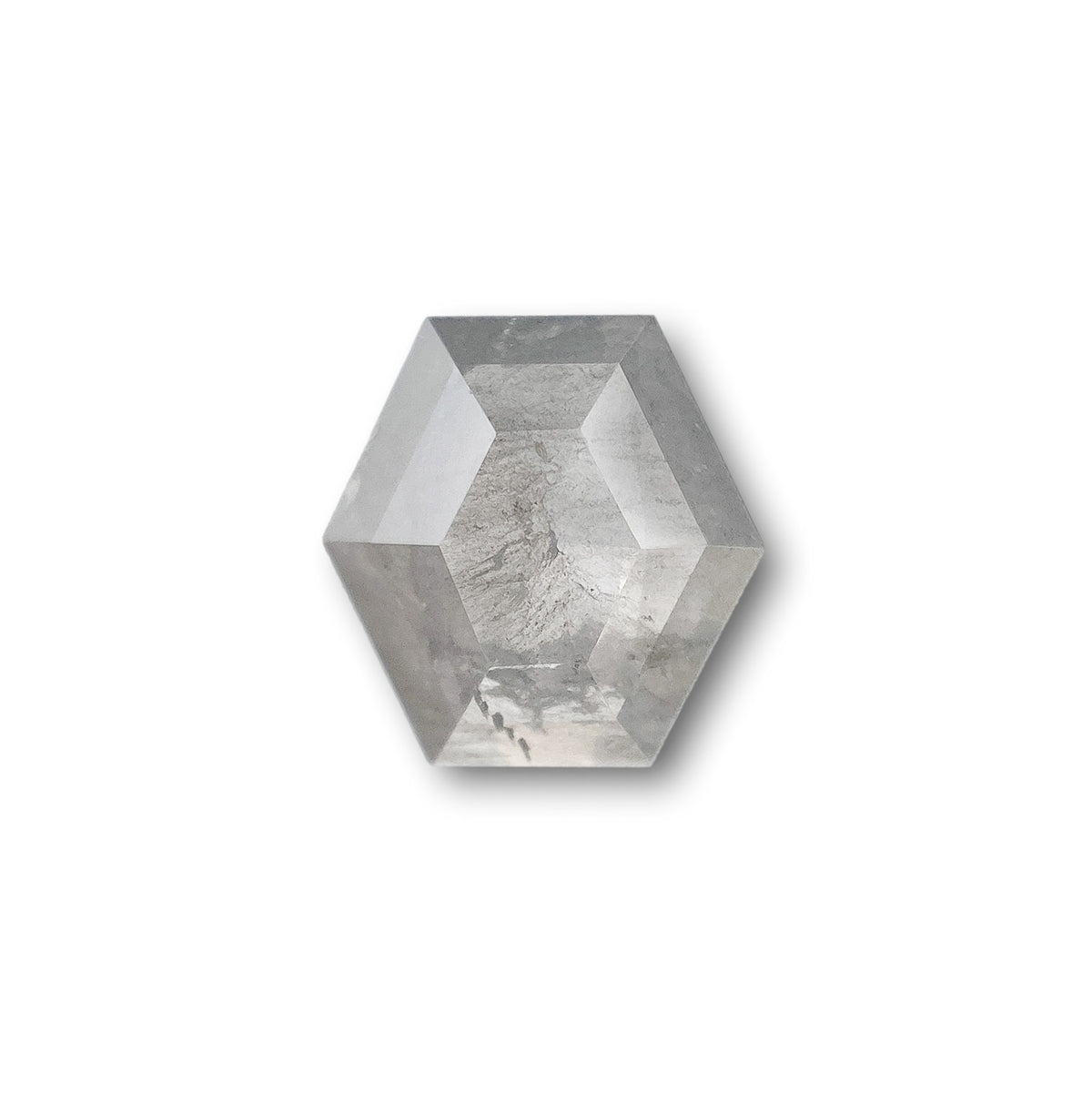 1.03ct | Salt &amp; Pepper Hexagon Shape Rose Cut Diamond - Modern Rustic Diamond