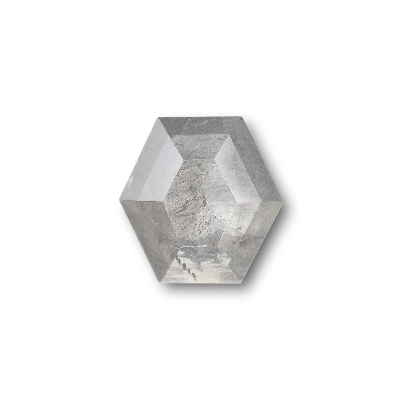 1.03ct | Salt & Pepper Hexagon Shape Rose Cut Diamond - Modern Rustic Diamond