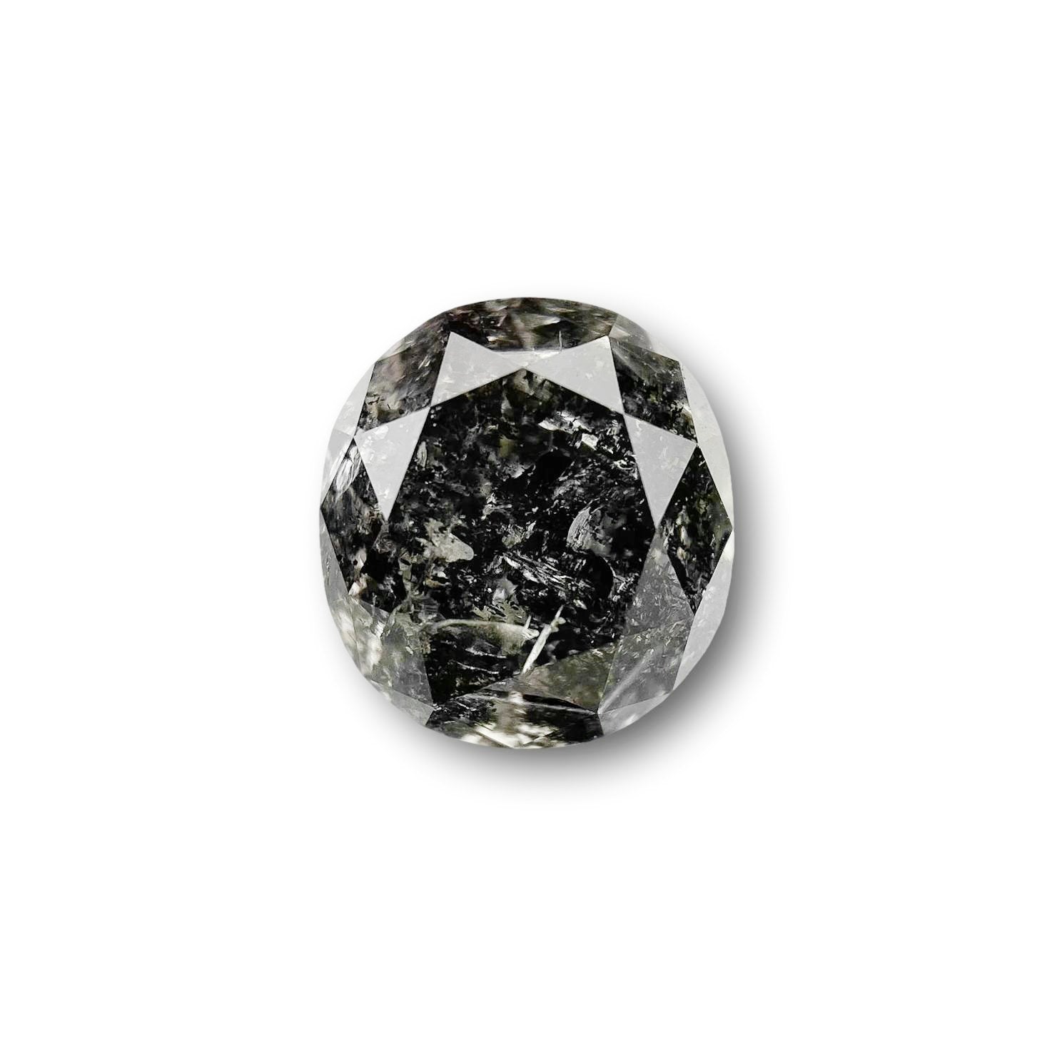 1.84ct | Salt & Pepper Cushion Shape Brilliant Cut Diamond - Modern Rustic Diamond