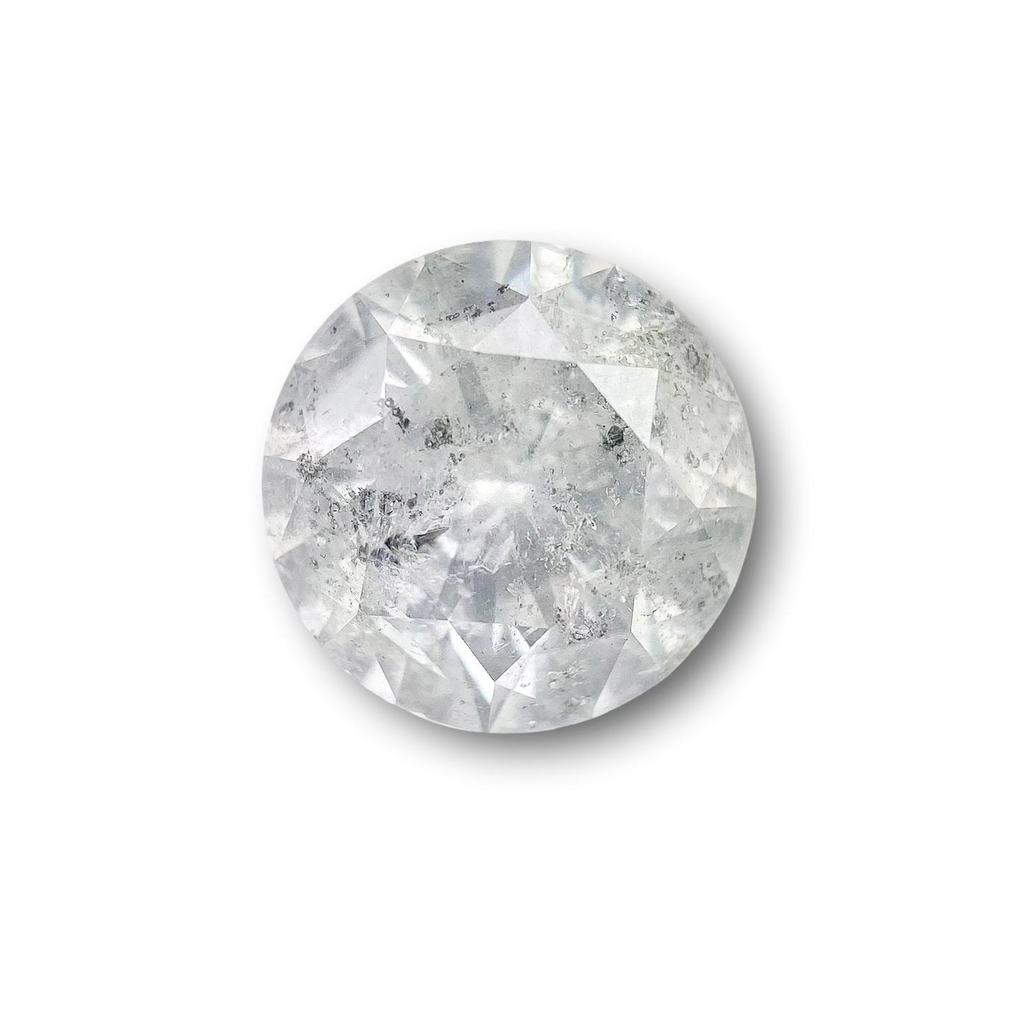2.07ct | Salt & Pepper Round Shape Brilliant Cut Diamond - Modern Rustic Diamond