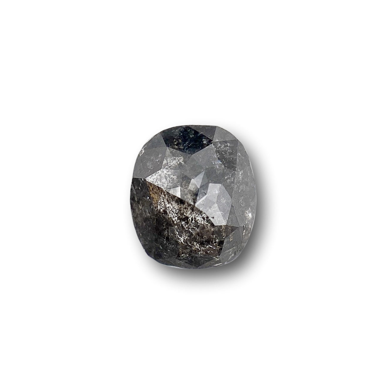0.80ct | Salt & Pepper Cushion Shape Rose Cut Diamond - Modern Rustic Diamond