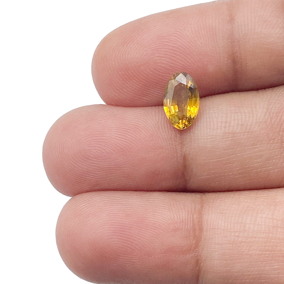 1.24ct | Brilliant Cut Moval Shape Orange Montana Sapphire-Modern Rustic Diamond