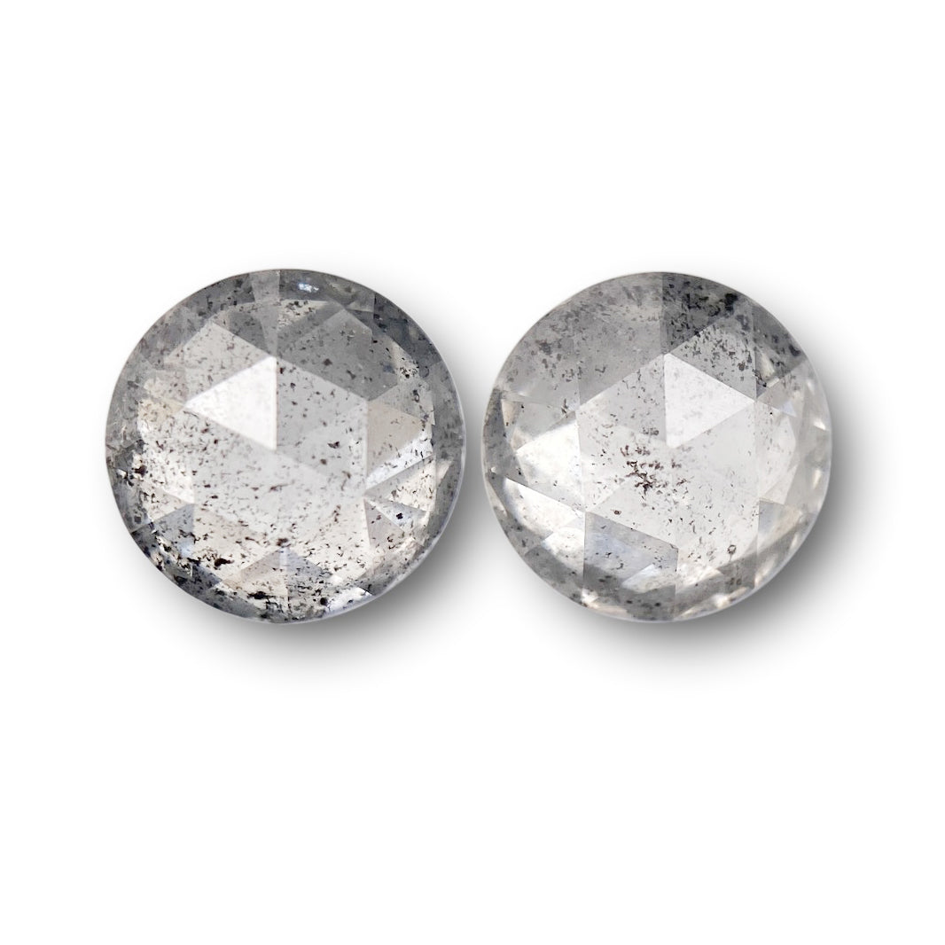 1.56cttw | Rustic Round Shape Brilliant Cut Diamond Matched Pair - Modern Rustic Diamond