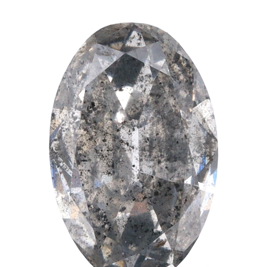 0.71ct | Salt & Pepper Oval Shape Brilliant Cut Diamond - Modern Rustic Diamond