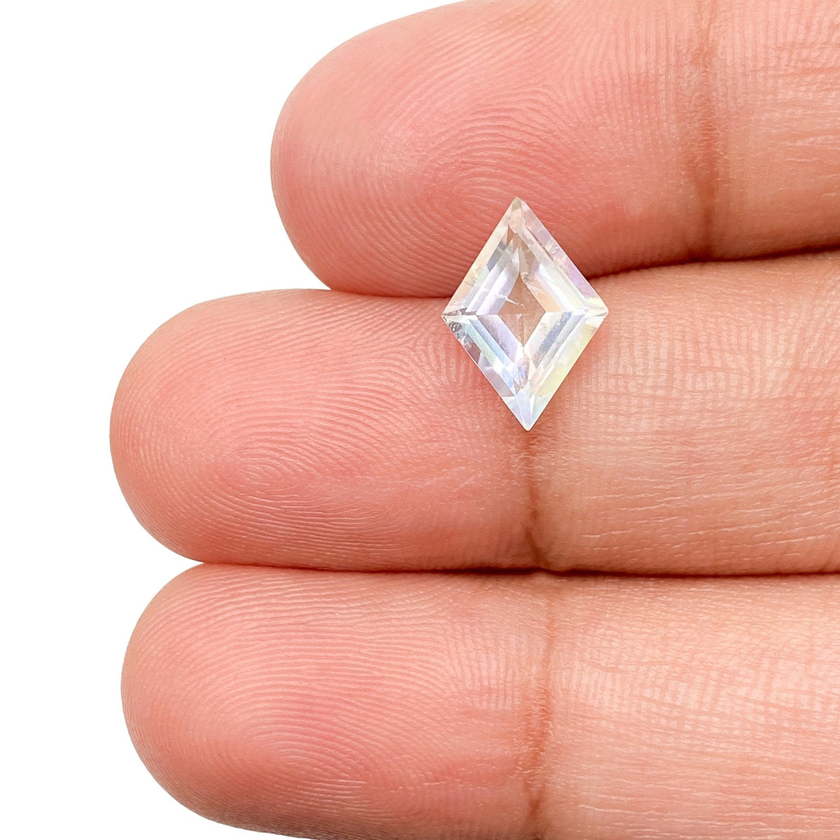 1.26ct |  Lozenge Shape Step Cut Moonstone - Modern Rustic Diamond