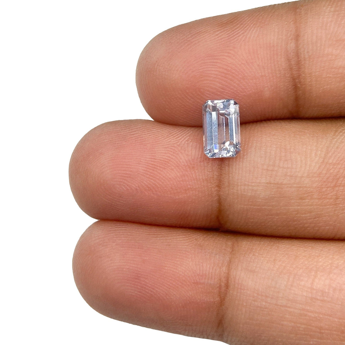1.27ct | Emerald Cut Blue Sapphire-Modern Rustic Diamond