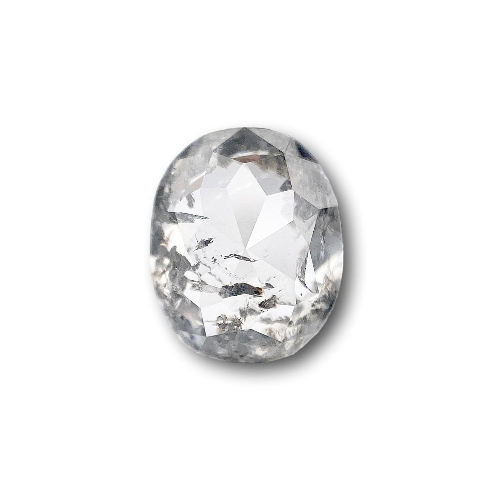 1.40ct | Salt & Pepper Oval Shape Rose Cut Diamond - Modern Rustic Diamond