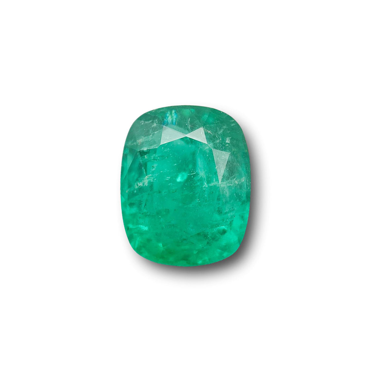 2.46ct | Brilliant Cut Cushion Shape Brazil Emerald - Modern Rustic Diamond