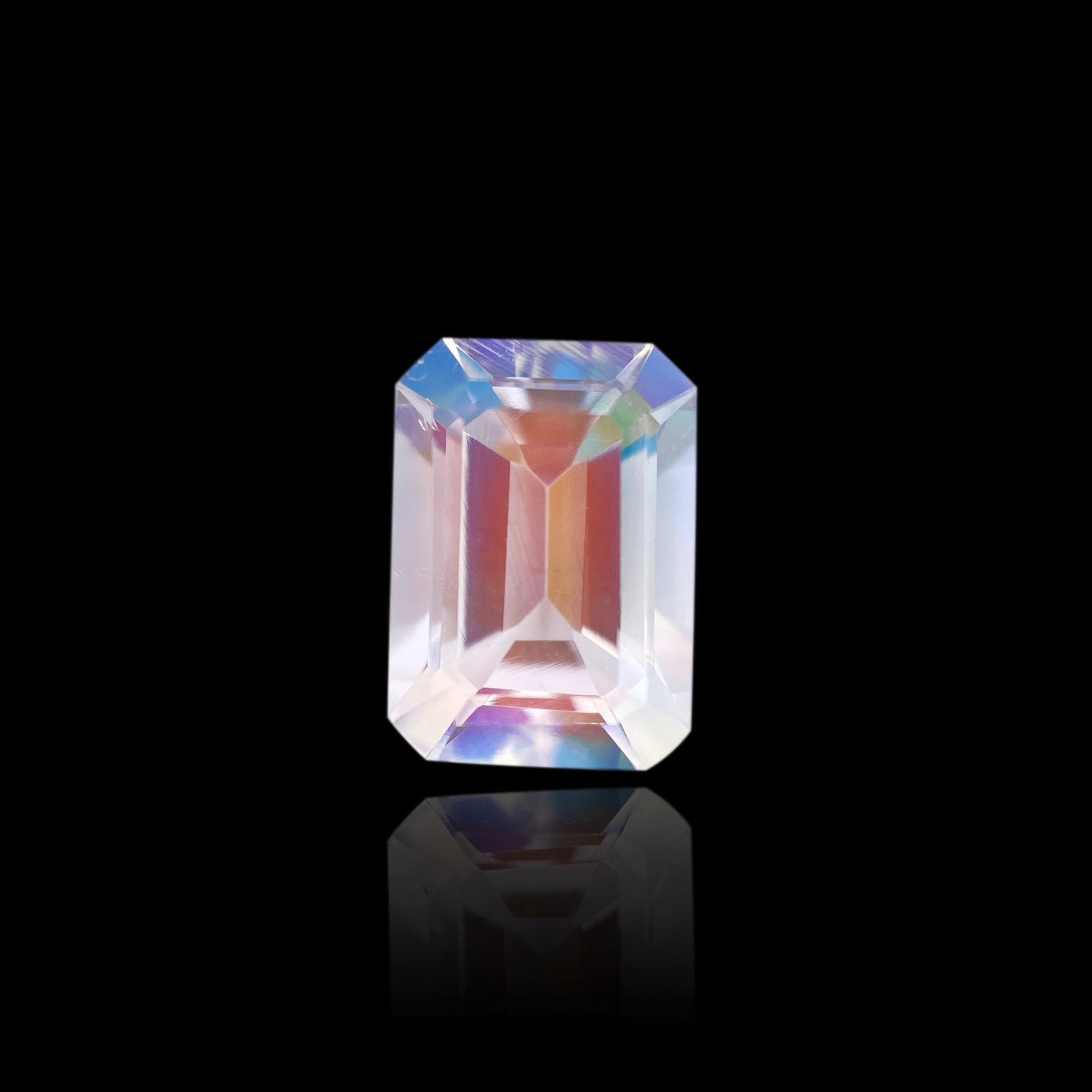 1.97ct |  Emerald Shape Step Cut Moonstone - Modern Rustic Diamond