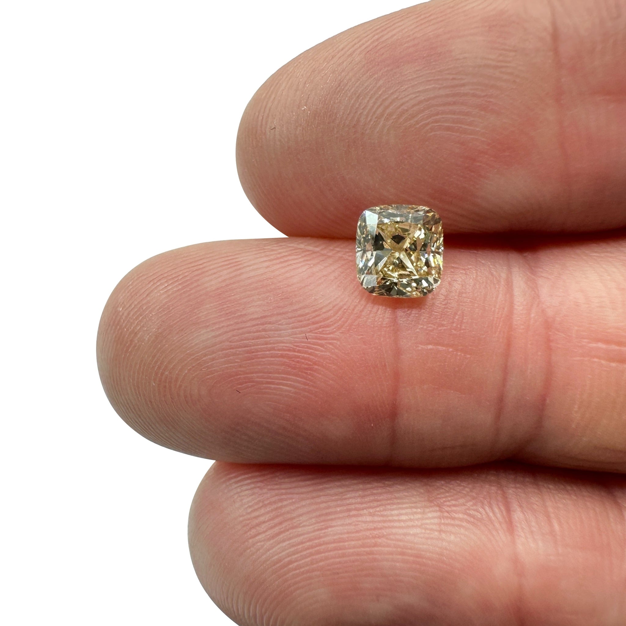 1.28ct Champagne VS Cushion Shape Brilliant Cut Diamond Modern Rustic Diamond