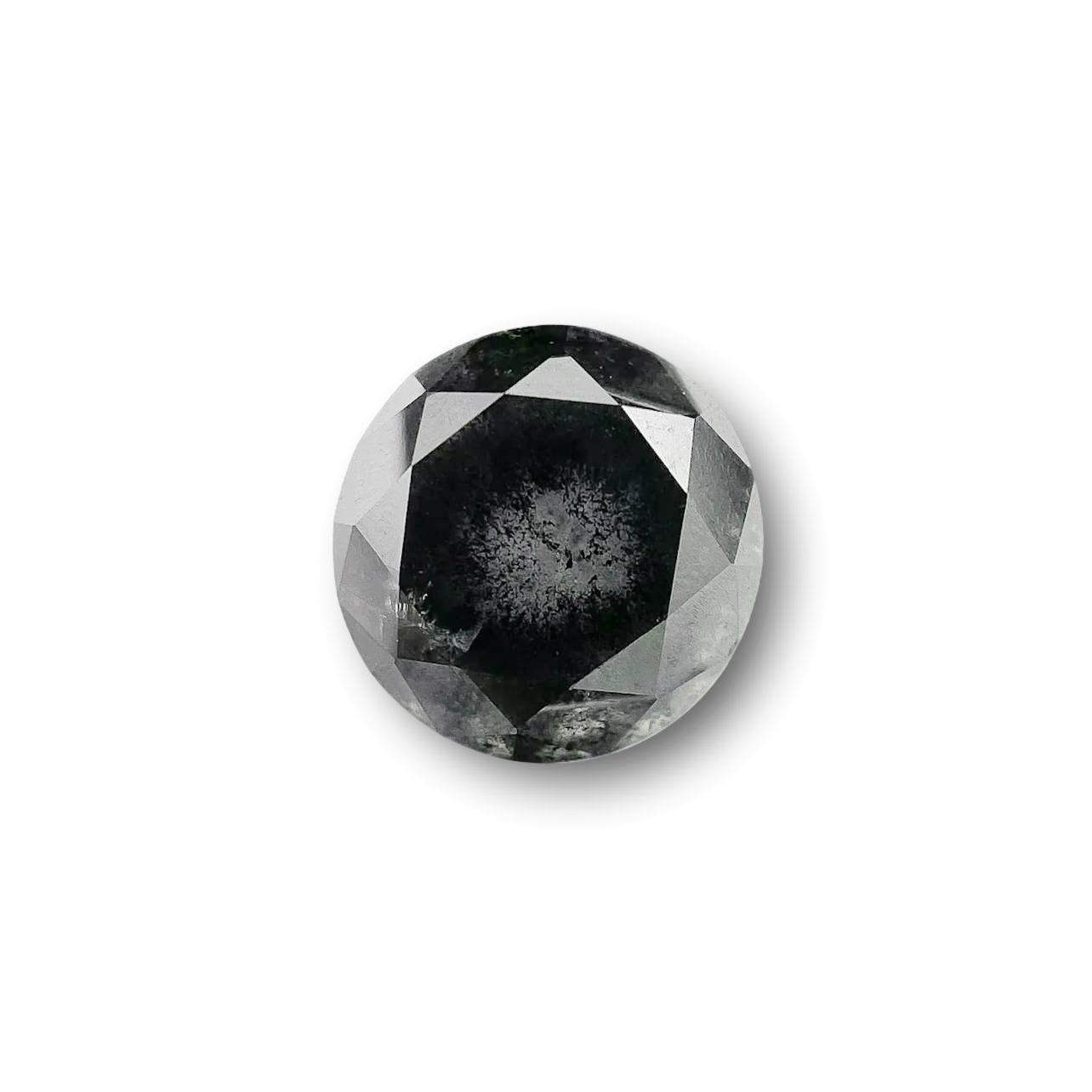 1.02ct | Salt & Pepper Round Shape Brilliant Cut Diamond - Modern Rustic Diamond