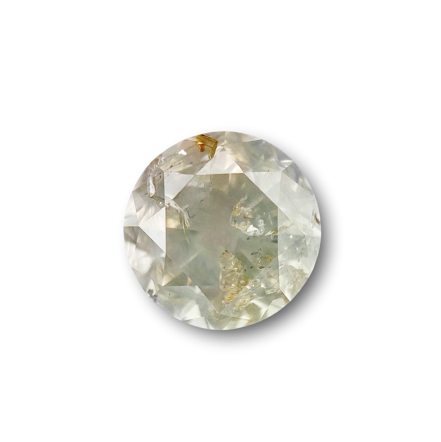 1.79ct | Salt & Pepper Round Shape Brilliant Cut Diamond - Modern Rustic Diamond