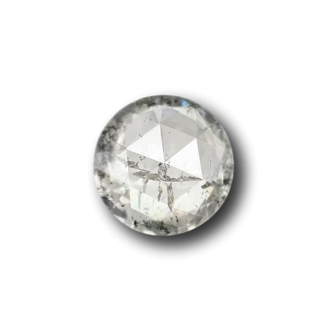 0.74ct | Salt &amp; Pepper Round Shape Rose Cut Diamond - Modern Rustic Diamond