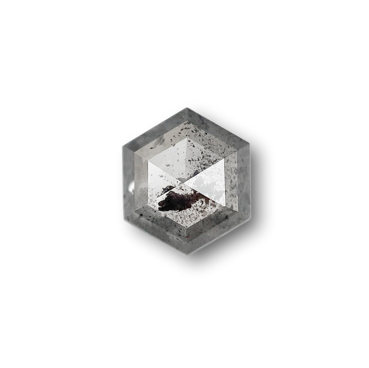 0.57ct | Rustic  Hexagon Shape Rose Cut Diamond - Modern Rustic Diamond