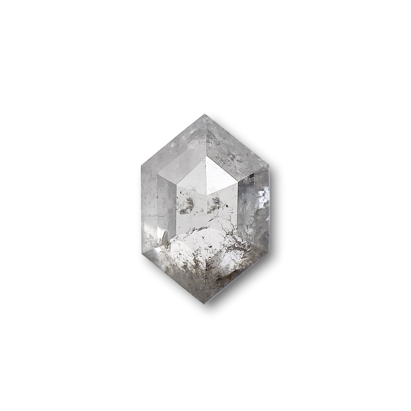 0.60ct | Salt & Pepper Hexagon Shape Step Cut Diamond - Modern Rustic Diamond