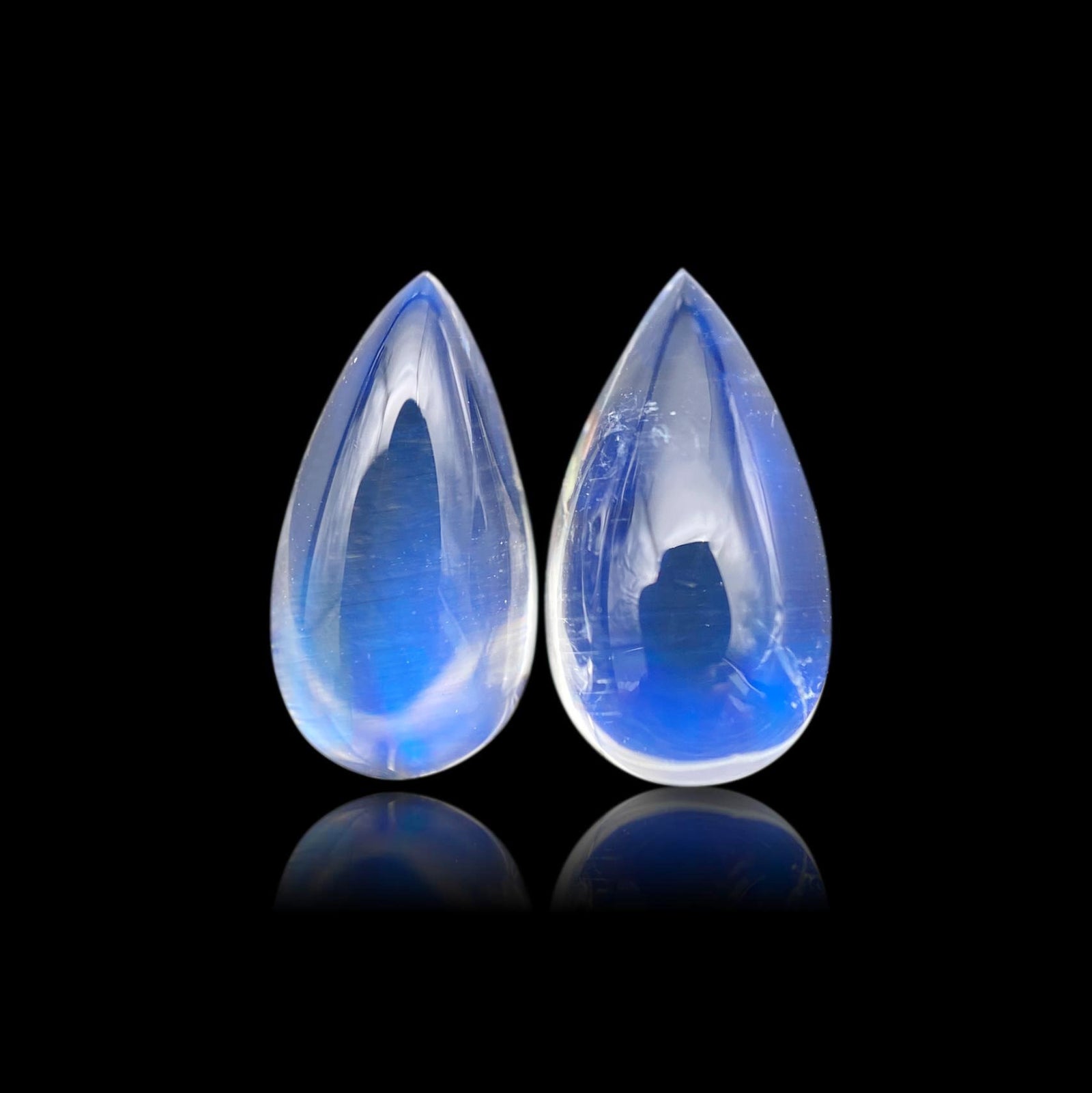 4.80cttw | Blue Pear Shape  Diamond Matched Pair - Modern Rustic Diamond