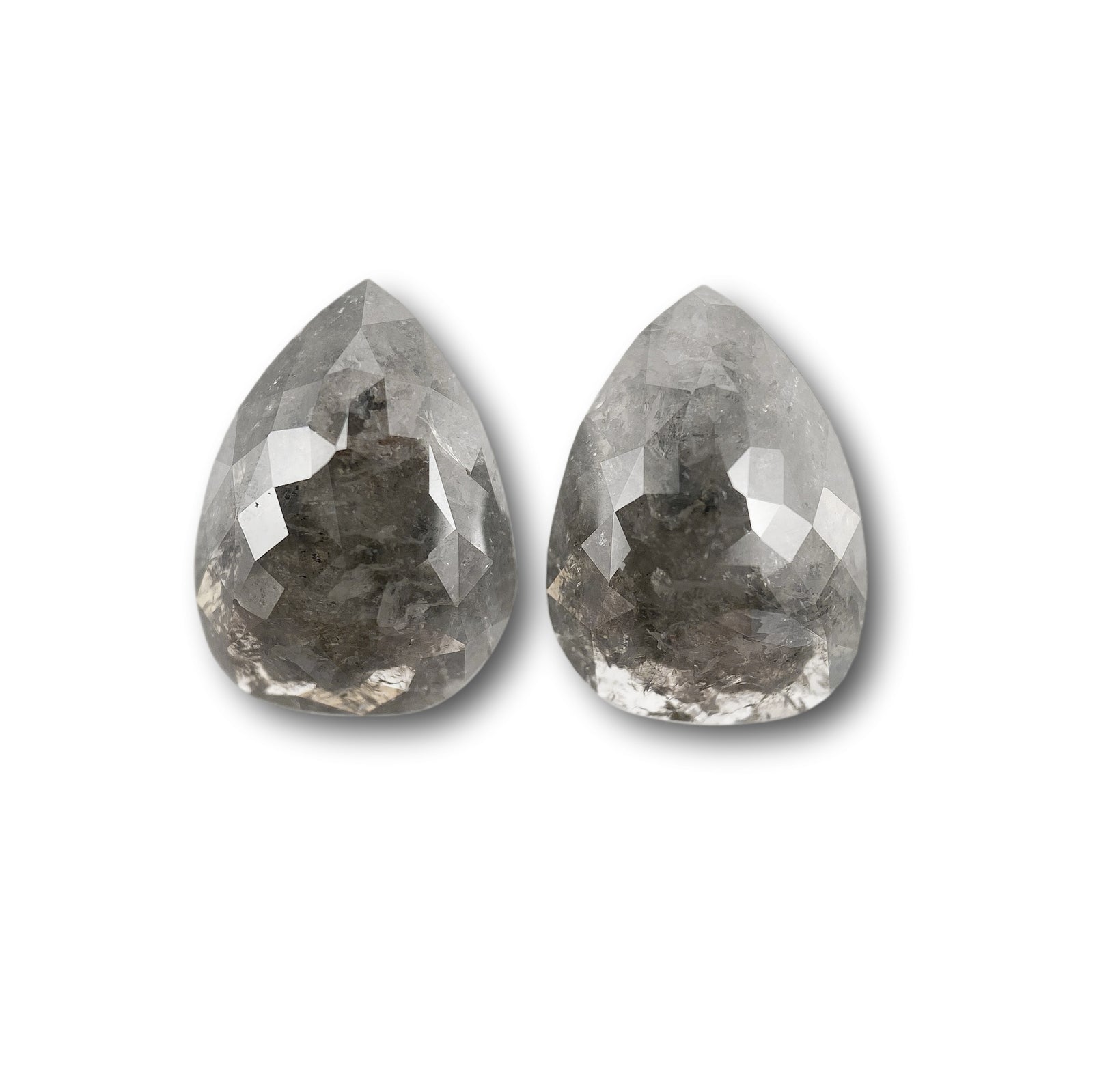 5.29cttw | Rustic  Pear Shape Brilliant Cut Diamond Matched Pair - Modern Rustic Diamond