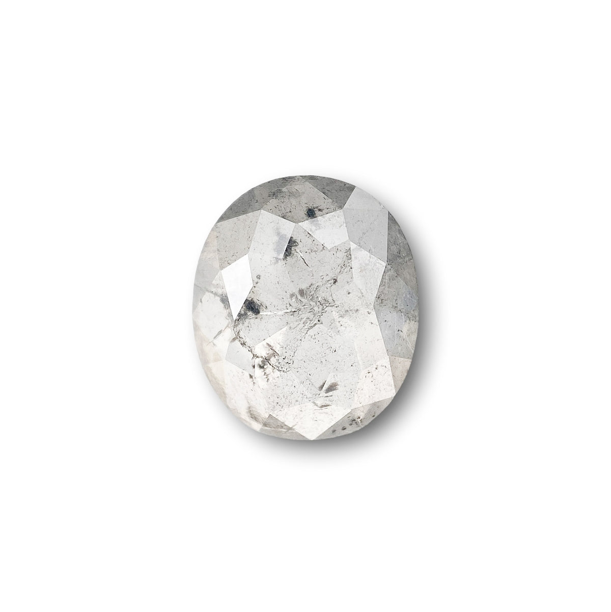 1.09ct | Salt &amp; Pepper Cushion Shape Rose Cut Diamond - Modern Rustic Diamond