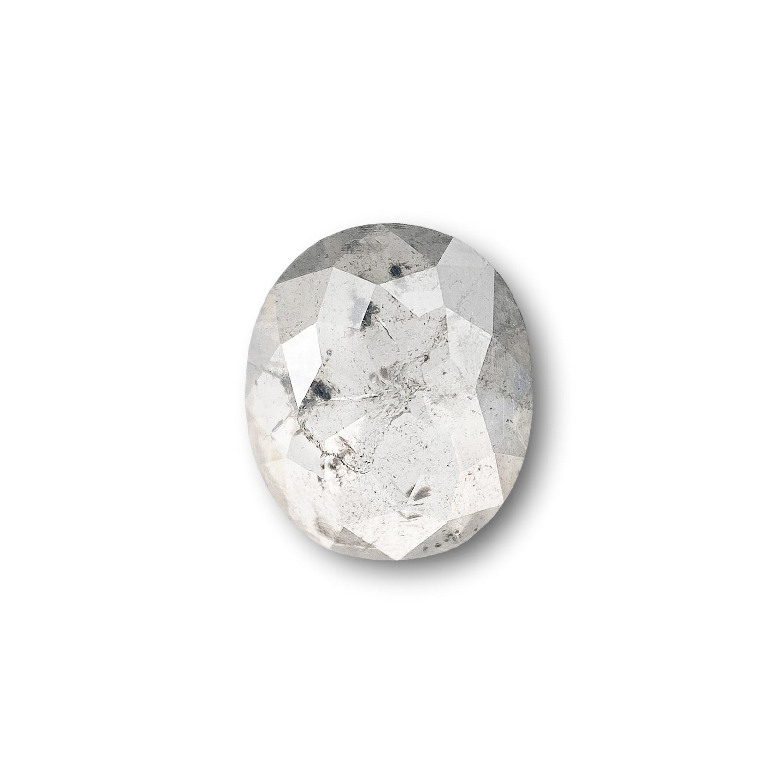1.09ct | Salt & Pepper Cushion Shape Rose Cut Diamond - Modern Rustic Diamond