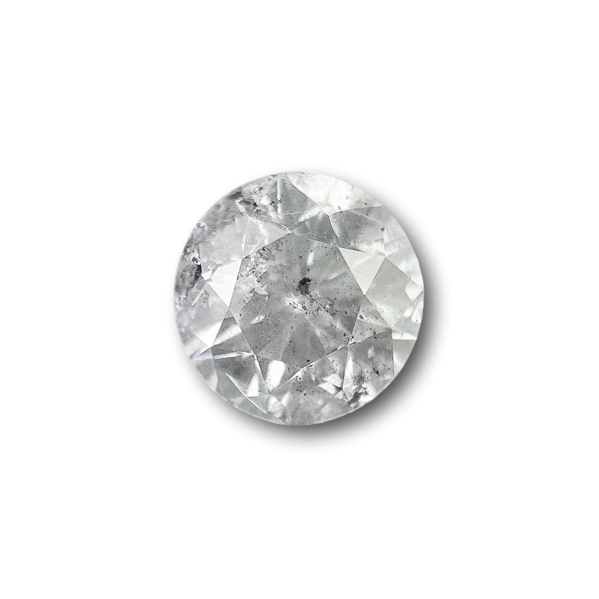 1.08ct | Salt &amp; Pepper Round Shape Brilliant Cut Diamond - Modern Rustic Diamond