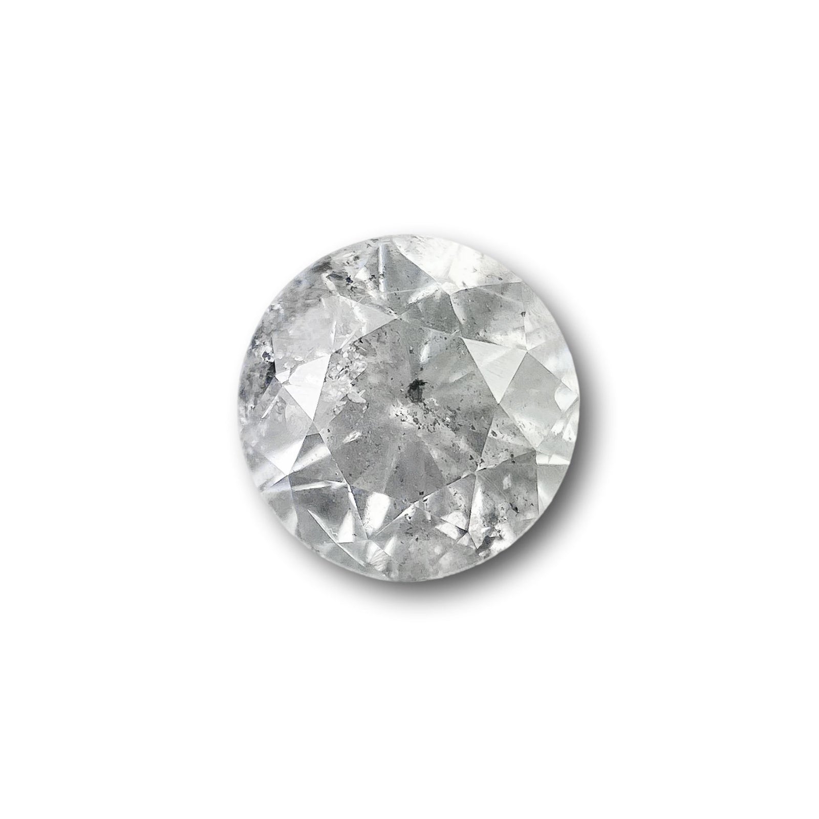 1.08ct | Salt & Pepper Round Shape Brilliant Cut Diamond - Modern Rustic Diamond