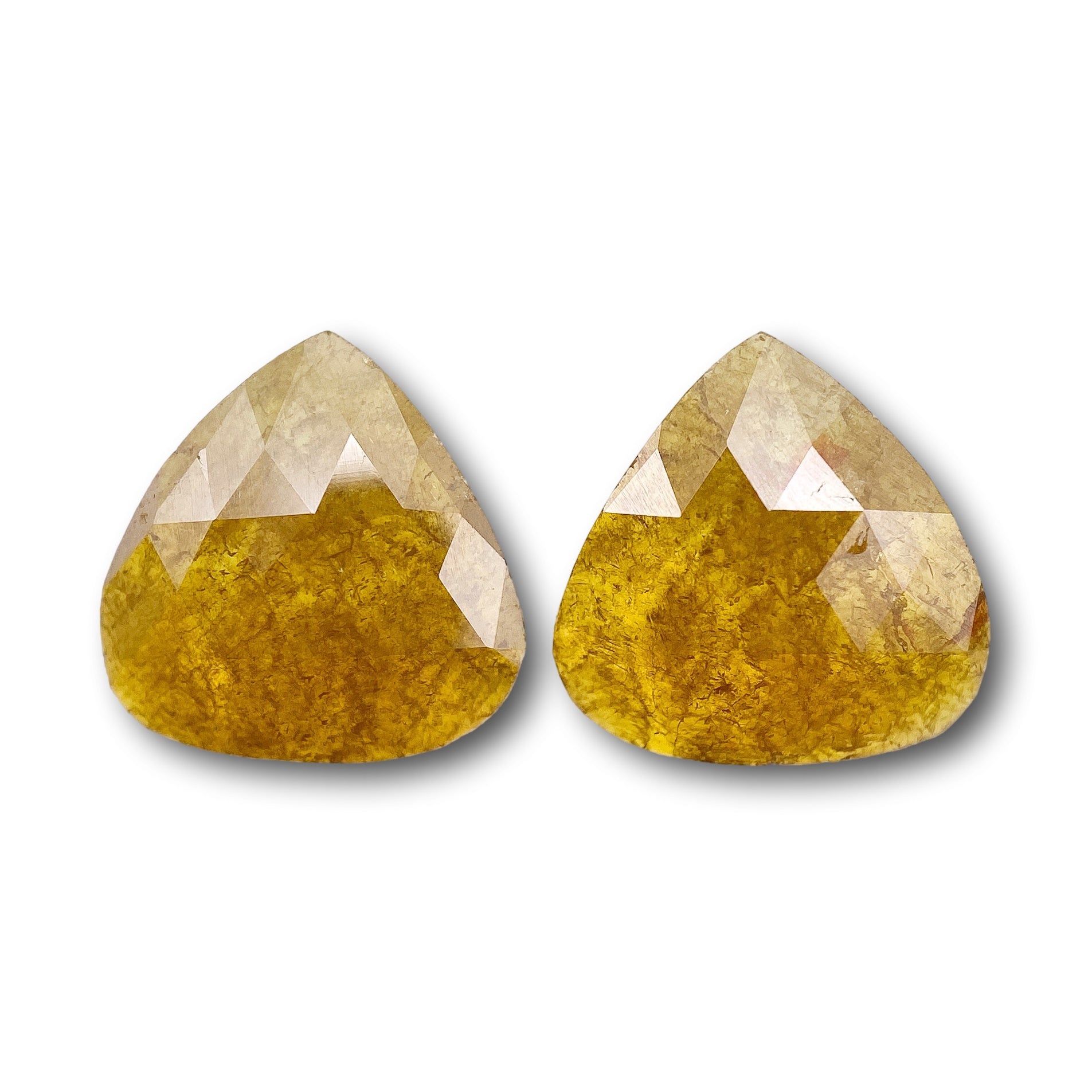 2.53cttw | Salt & Pepper Pear Shape Rose Cut Diamond Matched Pair - Modern Rustic Diamond