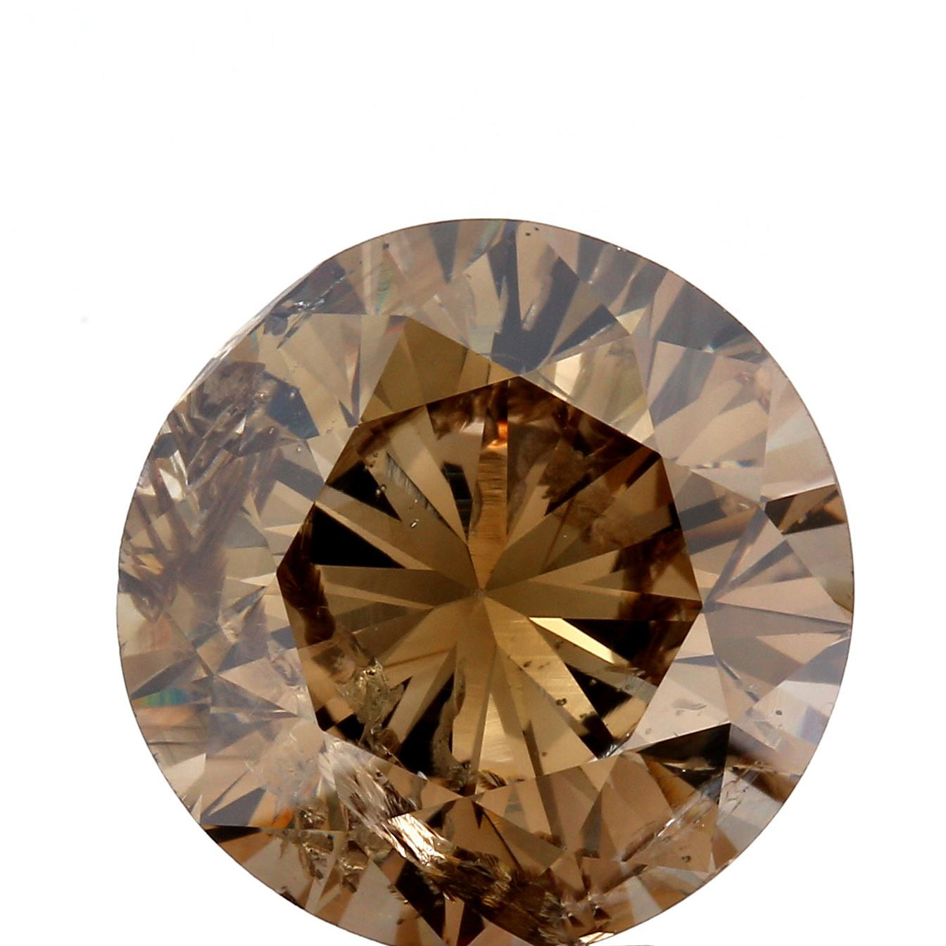 5.52ct | Cognac SI2 Round Shape Brilliant Cut Diamond - Modern Rustic Diamond