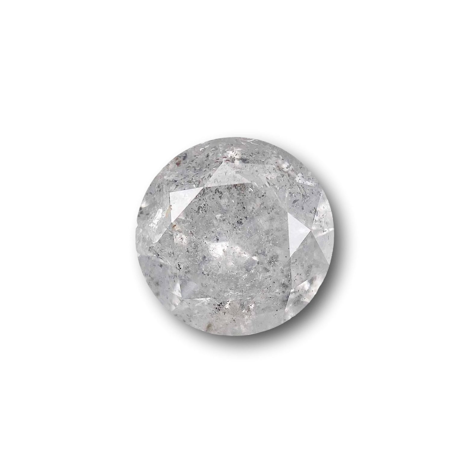 1.71ct | Salt & Pepper Round Shape Brilliant Cut Diamond - Modern Rustic Diamond