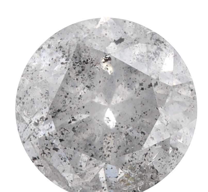 2.98ct | Salt & Pepper Round Shape Brilliant Cut Diamond - Modern Rustic Diamond
