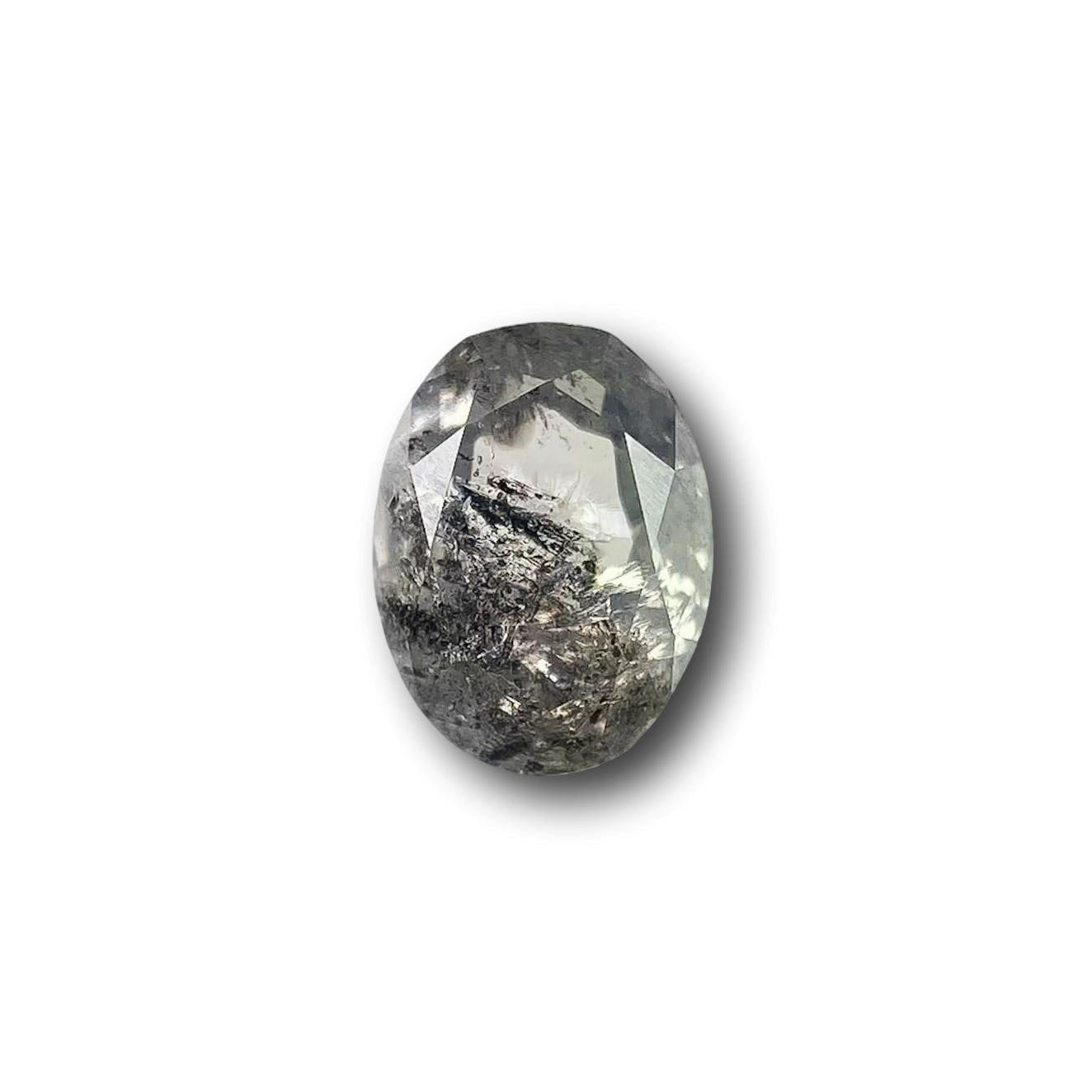 0.98ct | Salt & Pepper Oval Shape Brilliant Cut Diamond - Modern Rustic Diamond