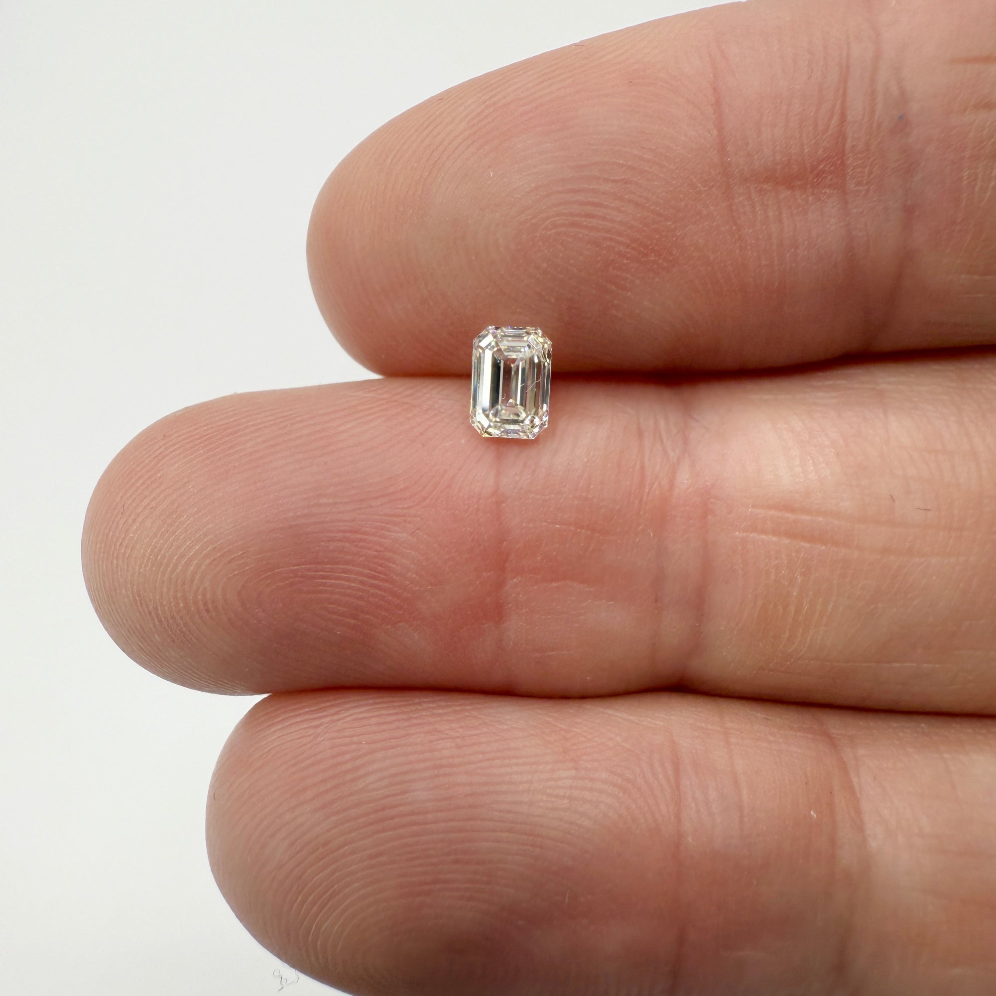 0.52ct | K/VVS2 Emerald Shape Brilliant Cut Diamond (GIA) - Modern Rustic Diamond