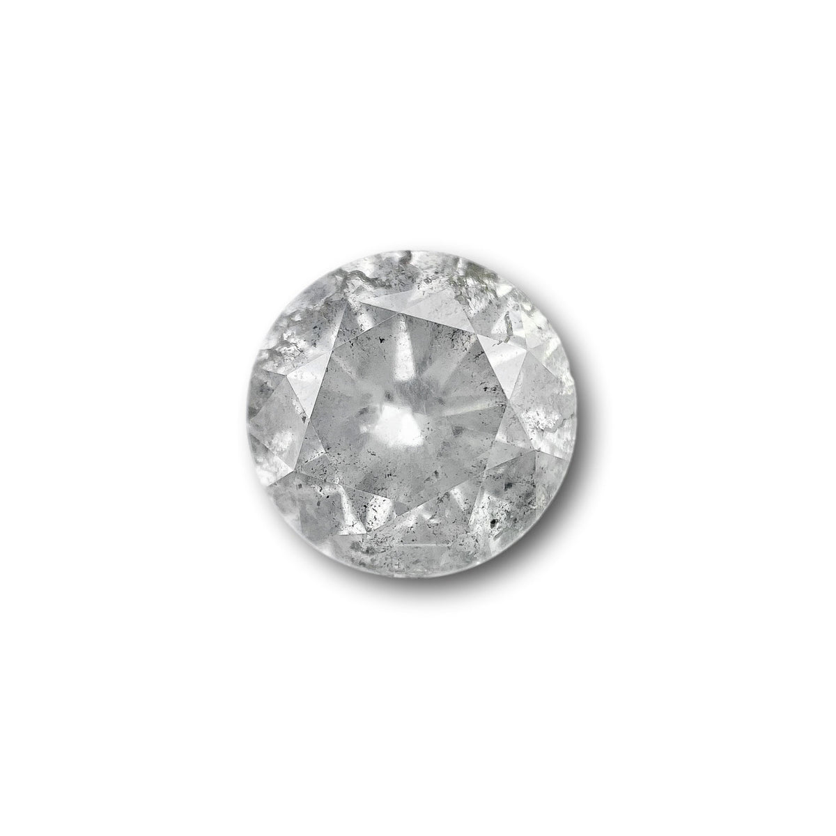 2.19ct | Salt &amp; Pepper Round Shape Brilliant Cut Diamond - Modern Rustic Diamond