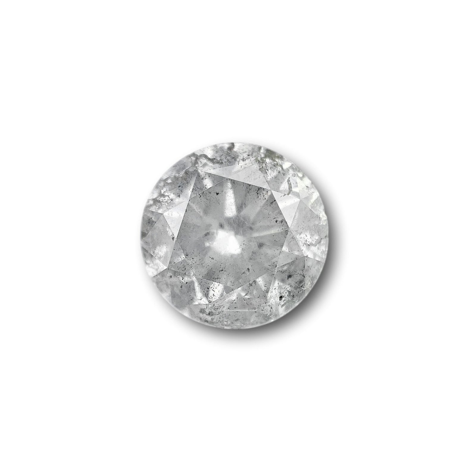2.19ct | Salt & Pepper Round Shape Brilliant Cut Diamond - Modern Rustic Diamond