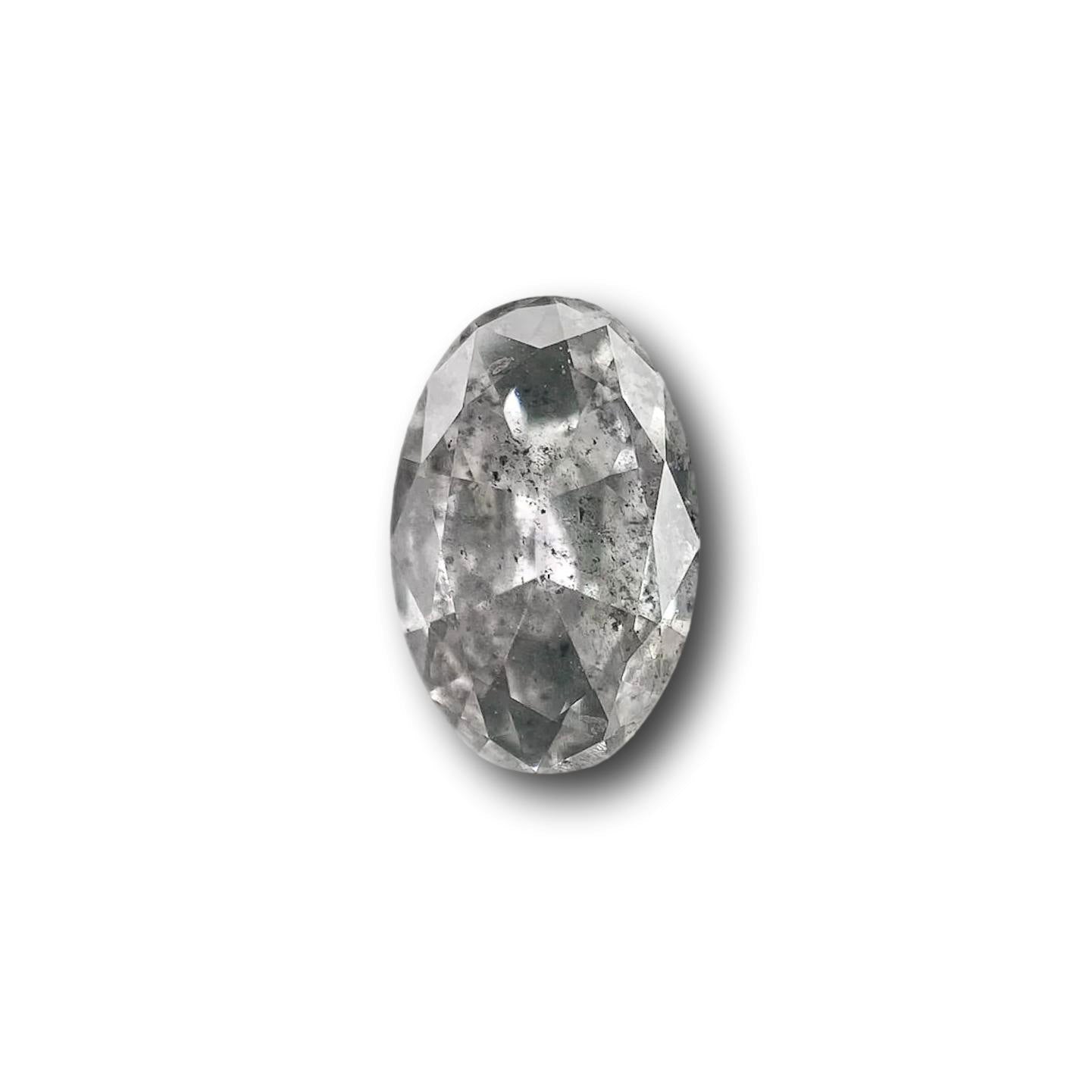 0.71ct | Salt & Pepper Oval Shape Brilliant Cut Diamond - Modern Rustic Diamond