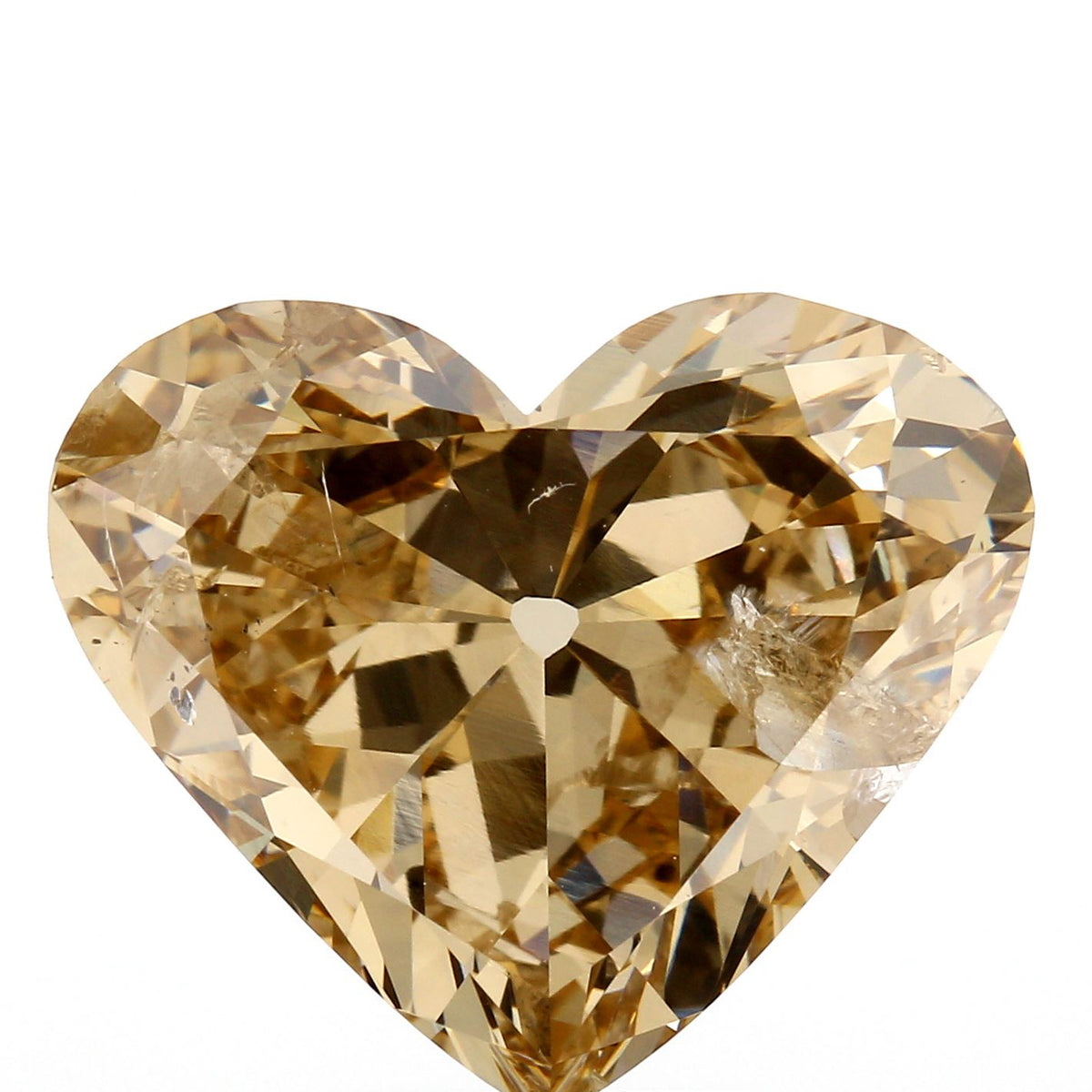 5.26ct | Champagne SI Heart Shape Old Mine Cut Diamond - Modern Rustic Diamond
