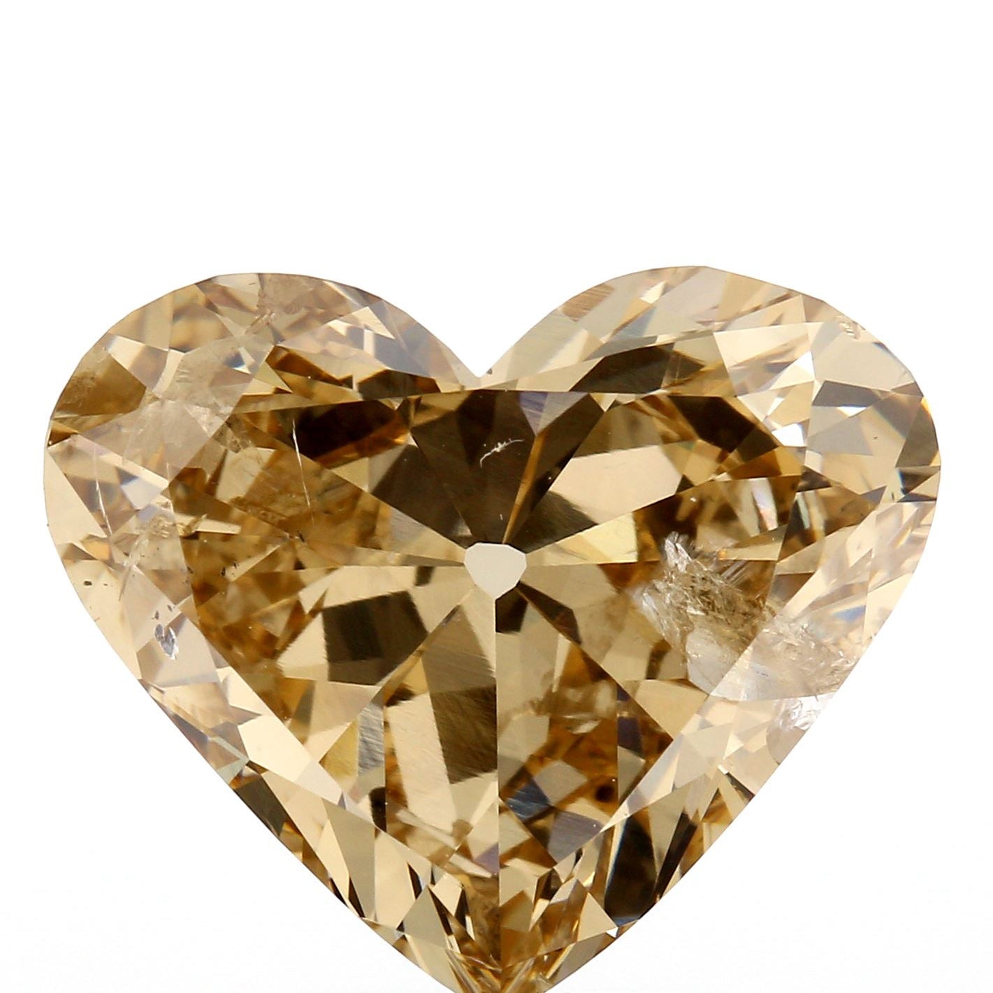 5.26ct | Champagne SI Heart Shape Old Mine Cut Diamond - Modern Rustic Diamond