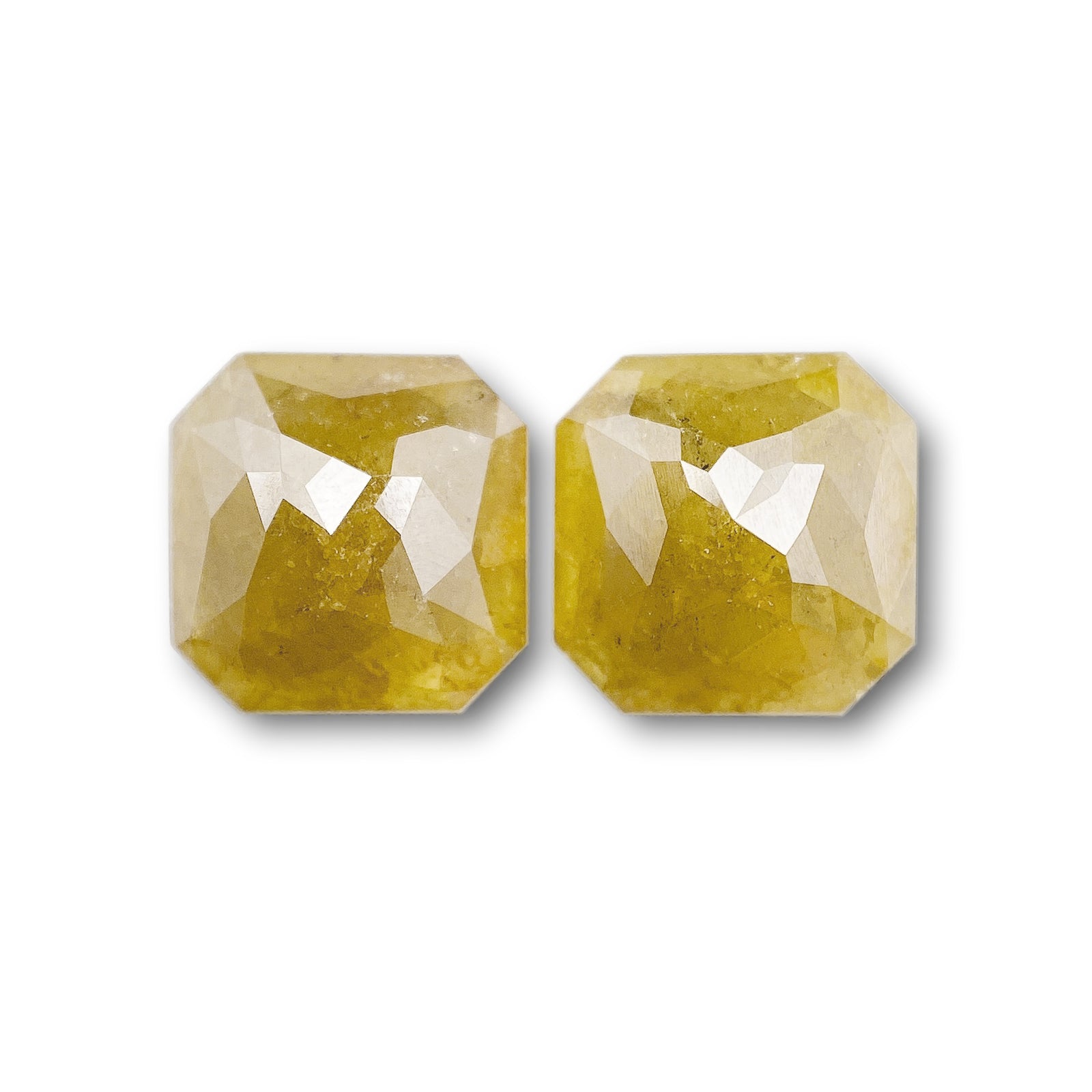 2.67cttw | Rustic  Asscher Shape Step Cut Diamond Matched Pair - Modern Rustic Diamond