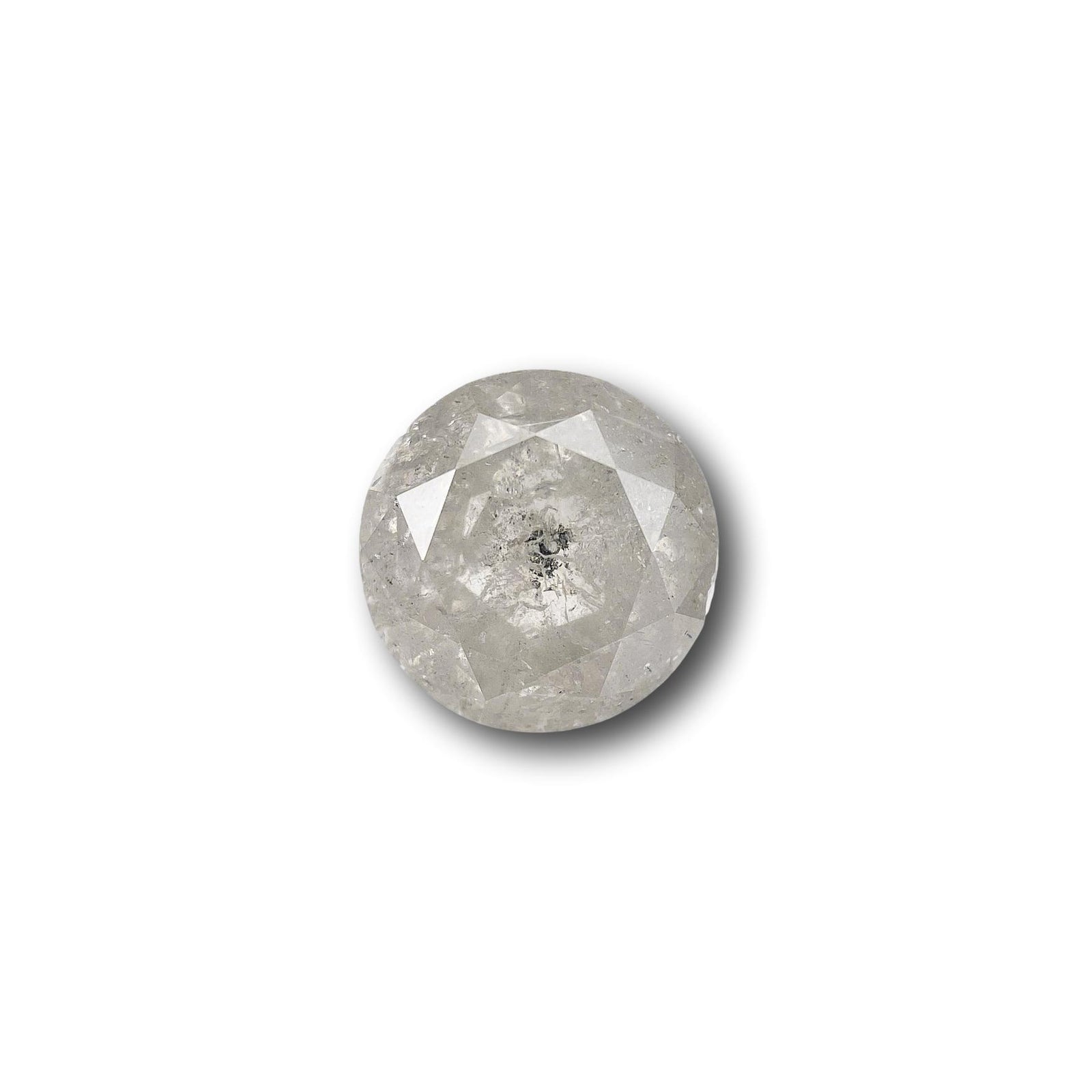 1.62ct | Salt & Pepper Round Shape Brilliant Cut Diamond - Modern Rustic Diamond