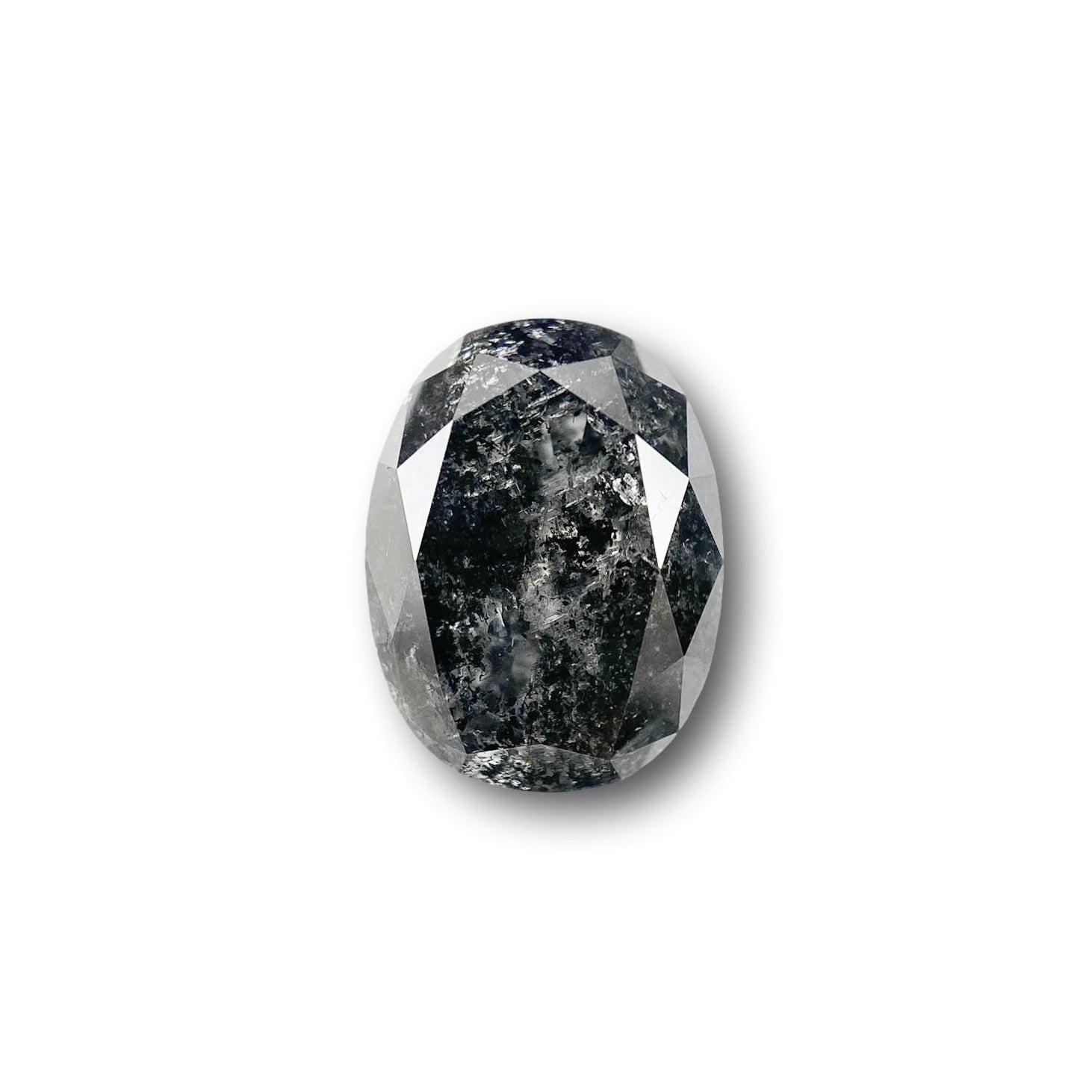 1.98ct | Salt & Pepper Oval Shape Brilliant Cut Diamond - Modern Rustic Diamond