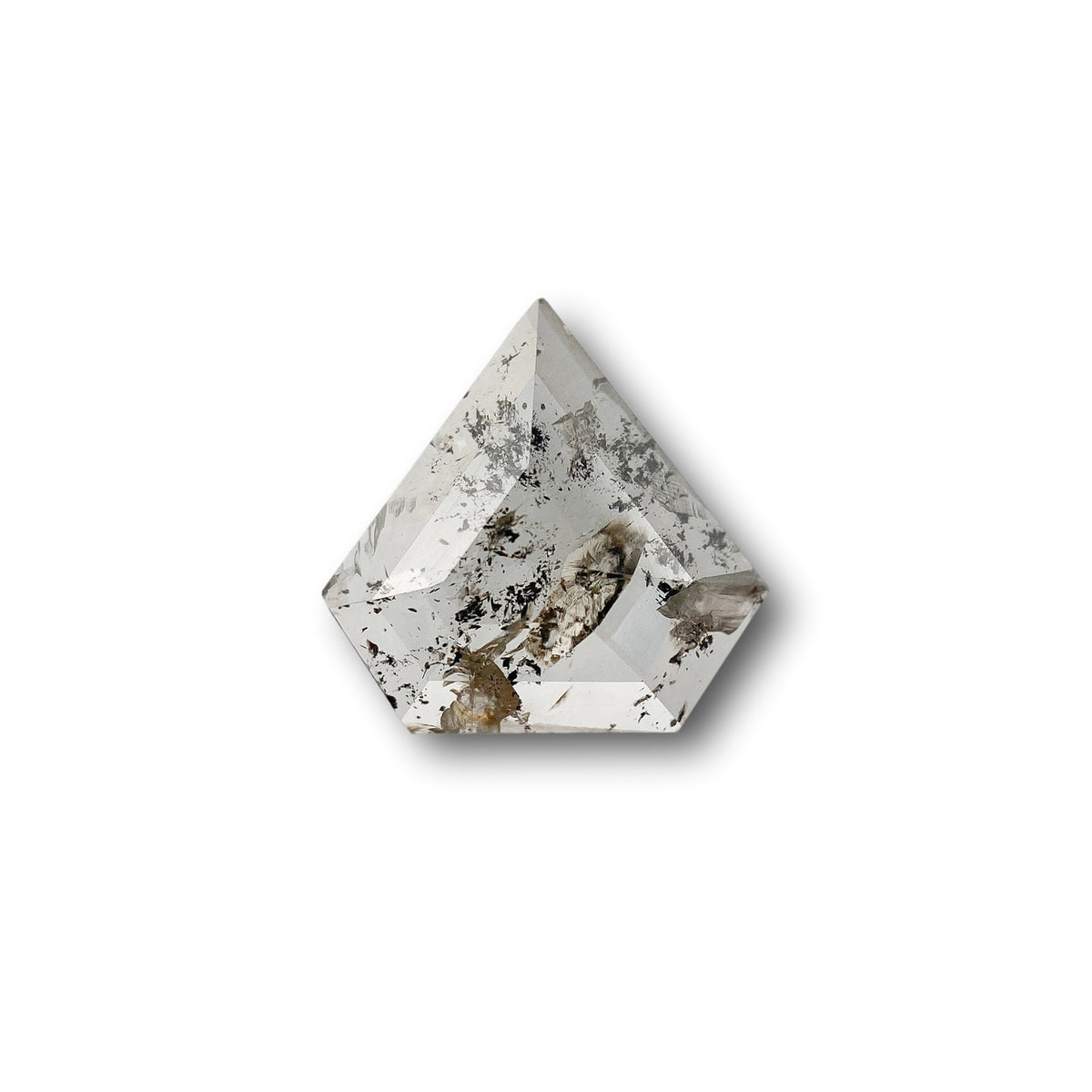 0.59ct | Salt &amp; Pepper Shield Shape Step Cut Diamond - Modern Rustic Diamond